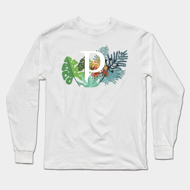 Plant Letter P Long Sleeve T-Shirt by HiPolly